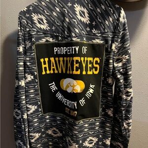 Iowa Hawkeyes upcycled flannel shirt